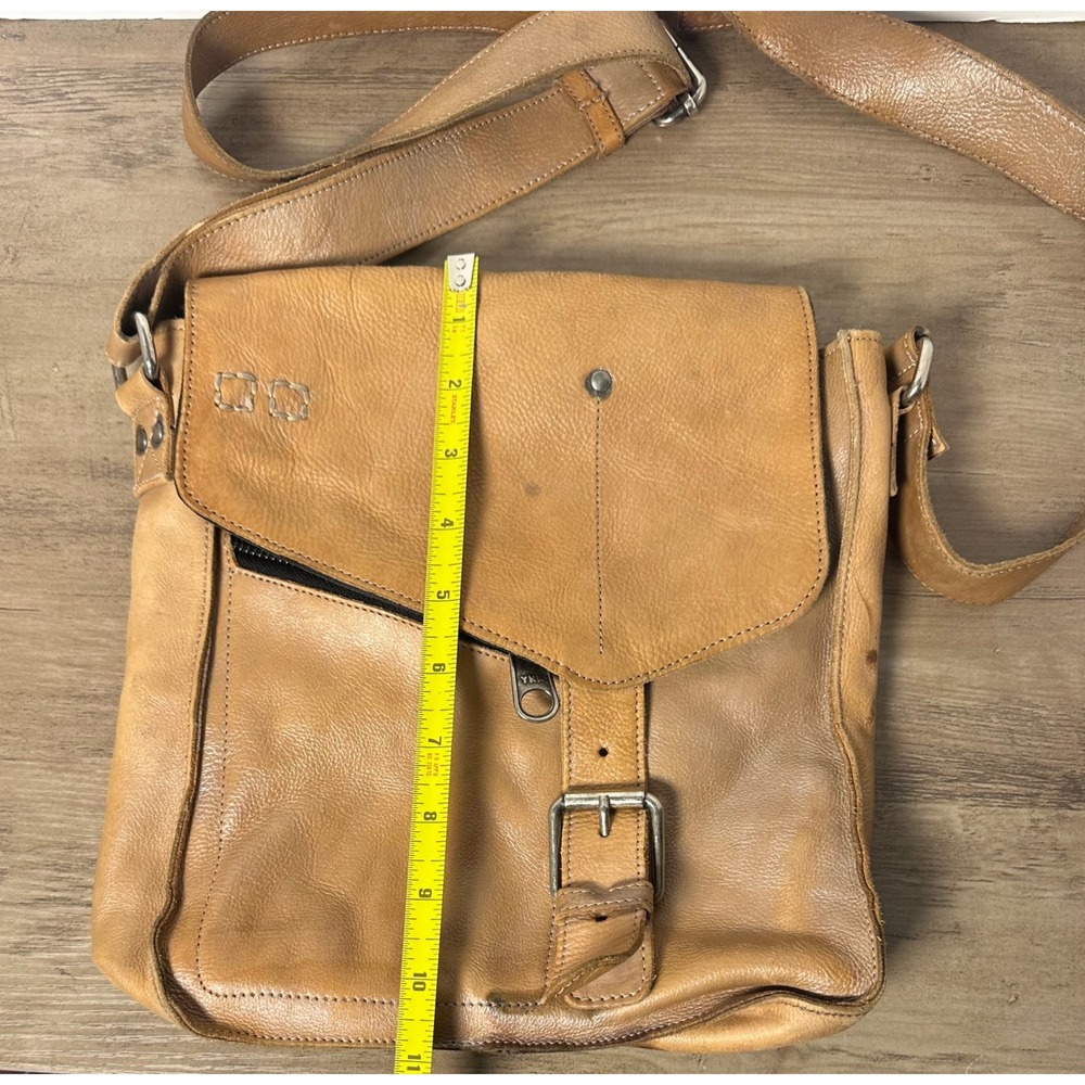 Bed Stu Venice Beach Crossbody Leather Purse Bag Distressed Brown Hobo Boho - Picture 11 of 13